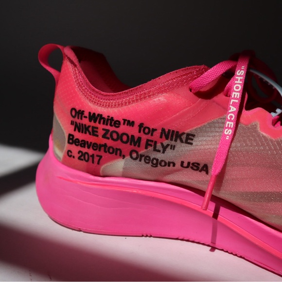 Off-White X Nike Zoom Fly “The 10” Athletic Pink Sneakers - Picture 4 of 8
